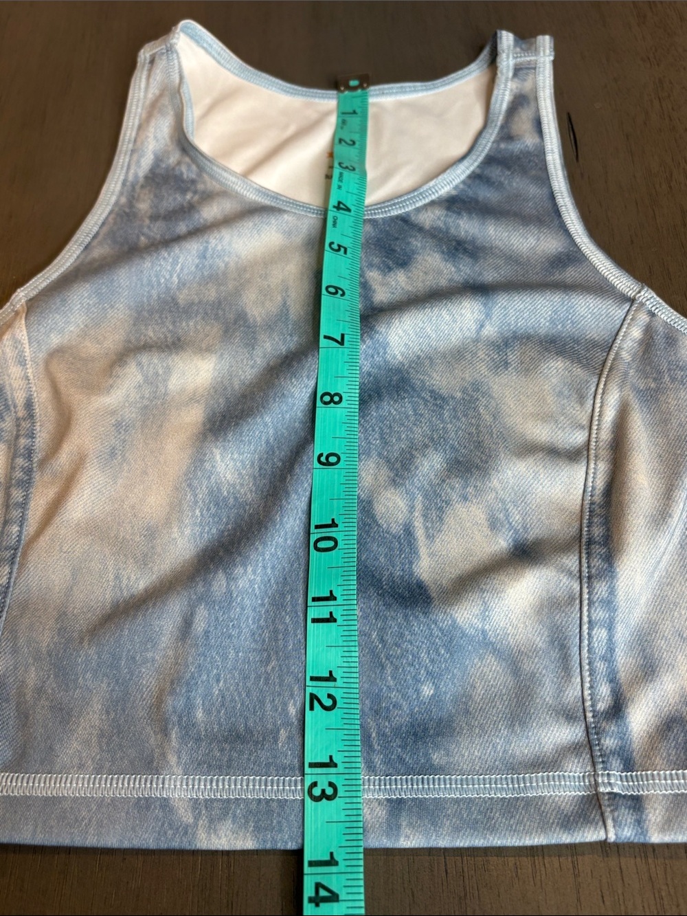 💙 Lucy Light Blue Tie-Dye Crop Tank Women’s XS Stretch Athletic Top 💙 - Picture 6 of 9